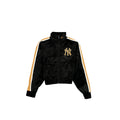 New York Yankees Women's Black Velour Track Jacket
