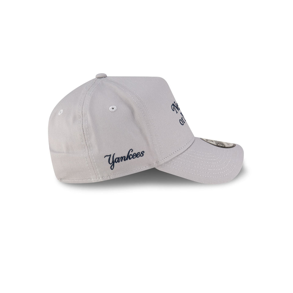 New York or Nowhere x New York Yankees Gray Wordmark 9FORTY A-Frame Snapback Hat