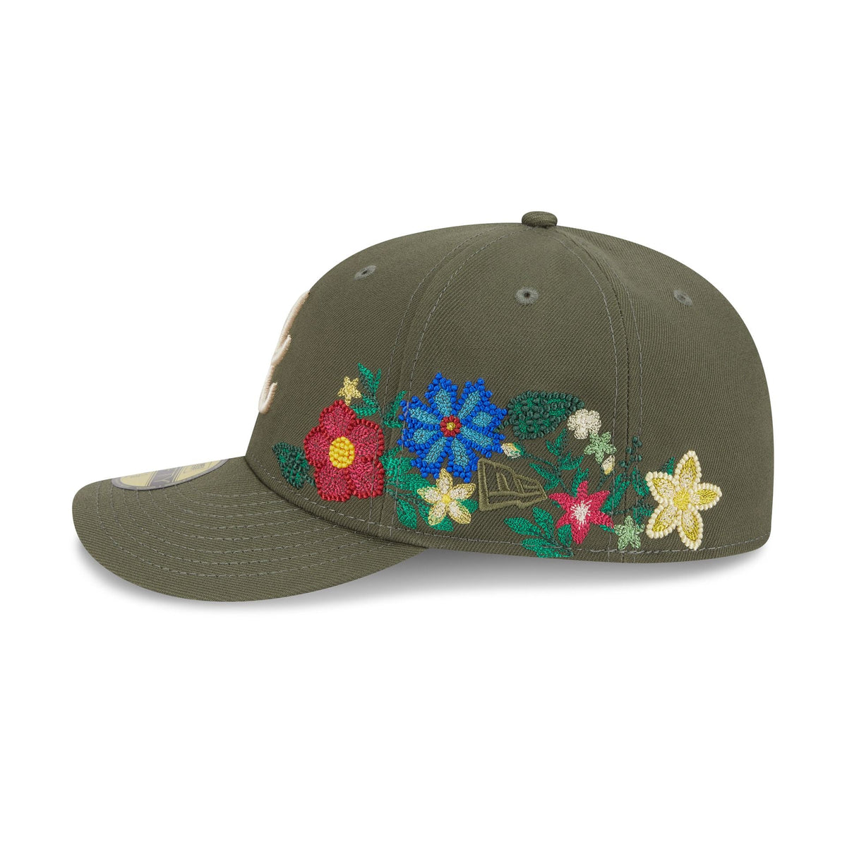 Atlanta Braves Tonal Florals Olive 59FIFTY Fitted Hat
