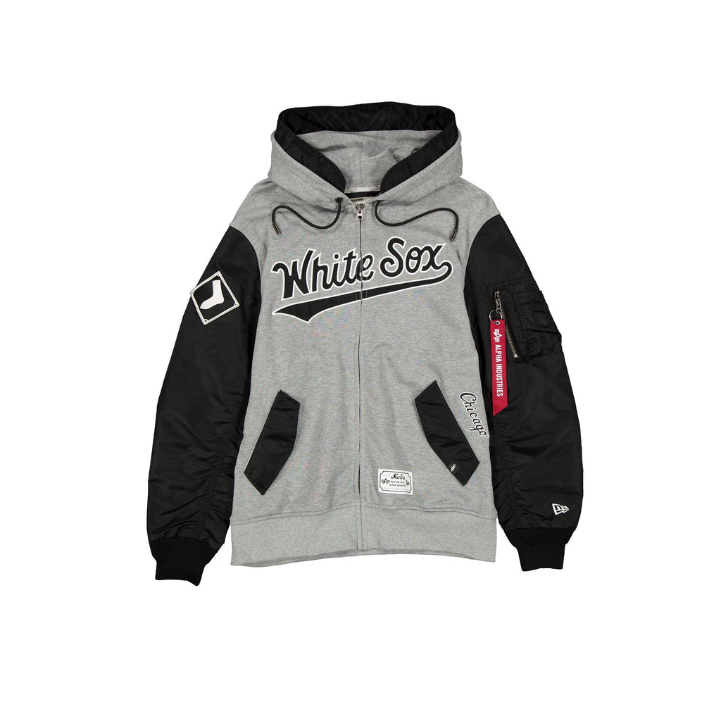 Alpha Industries x Chicago White Sox Gray MA-1 Full Zip Fleece Jacket