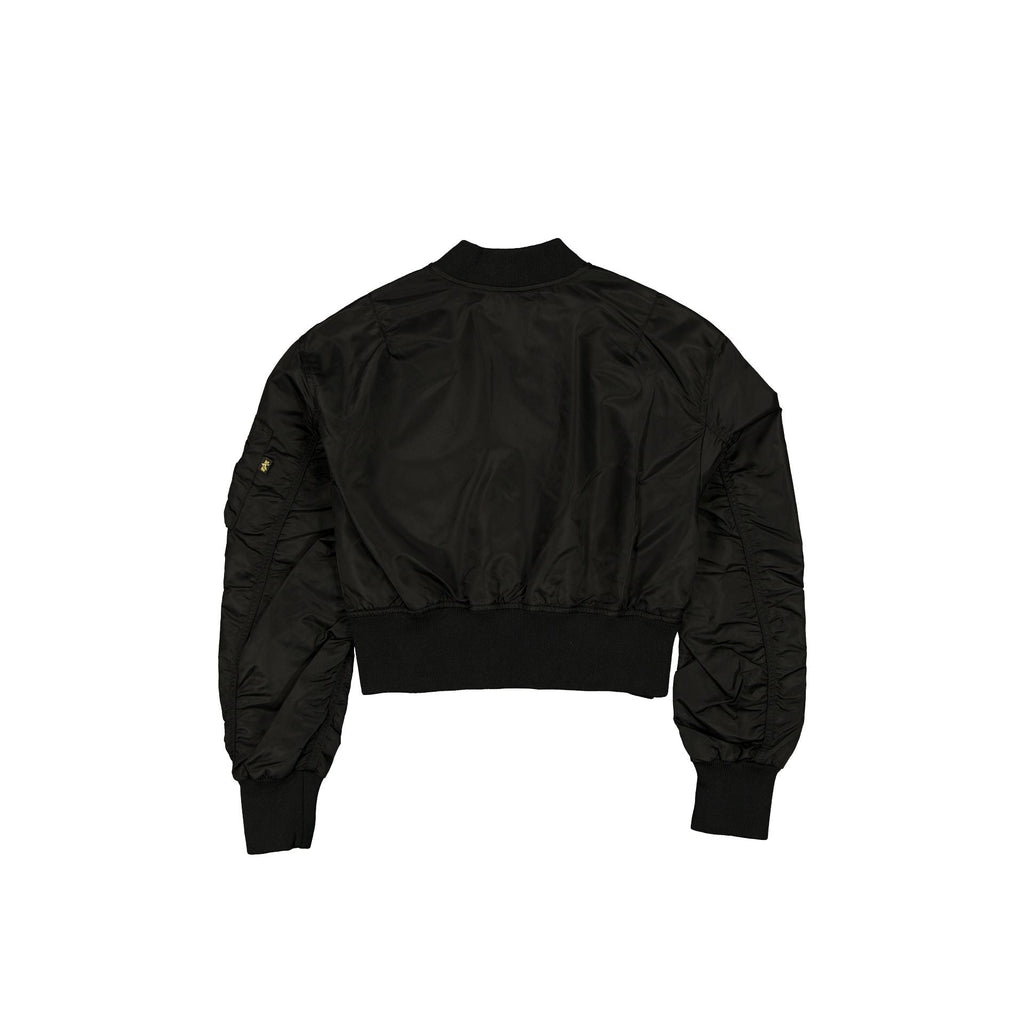 Alpha Industries x Brooklyn Dodgers Cooperstown Black and Gold Women's Cropped L-2B Bomber Jacket