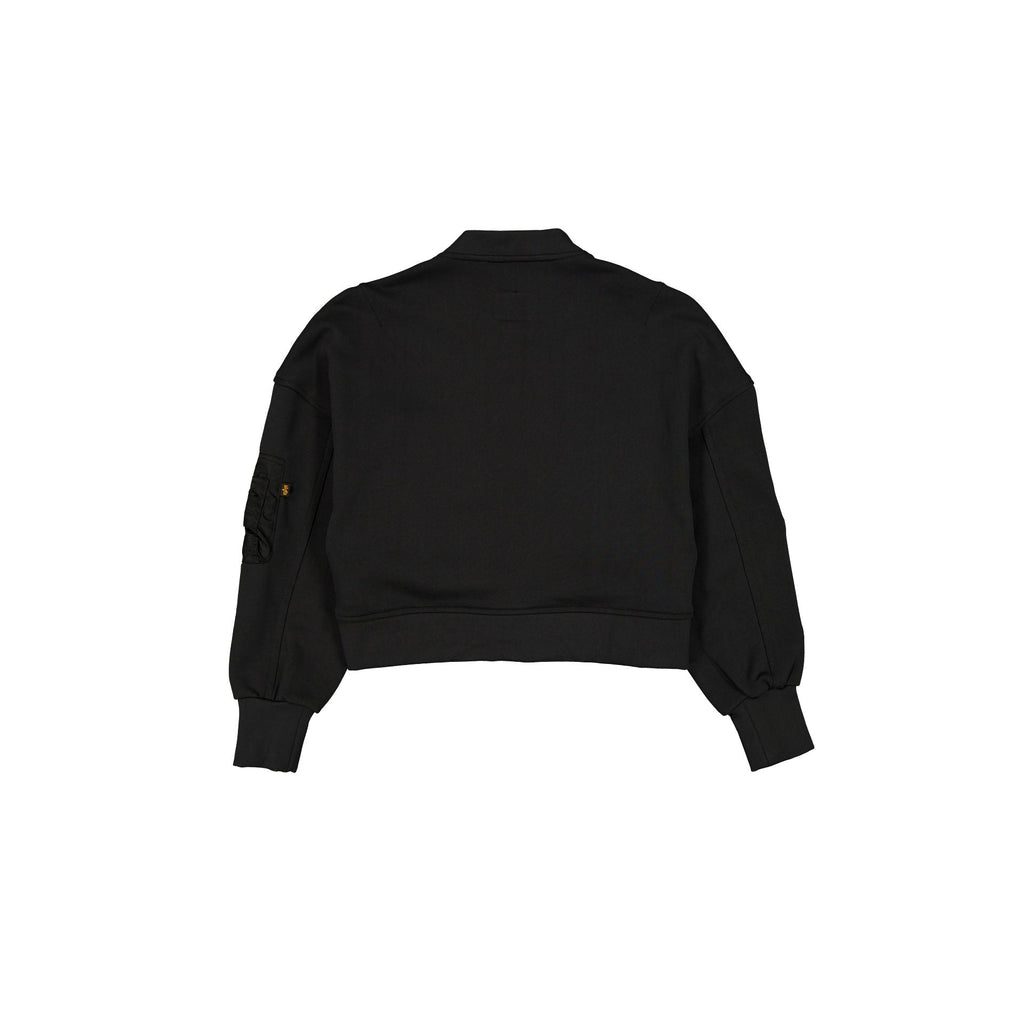 Alpha Industries x Pittsburgh Steelers Black Women's Full Zip Cropped Fleece Jacket