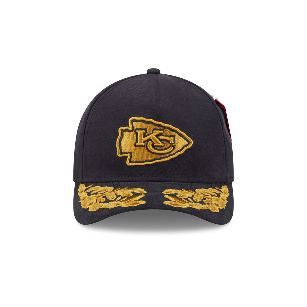 Alpha Industries x Kansas City Chiefs Black 9FORTY M-Crown A-Frame Snapback Hat
