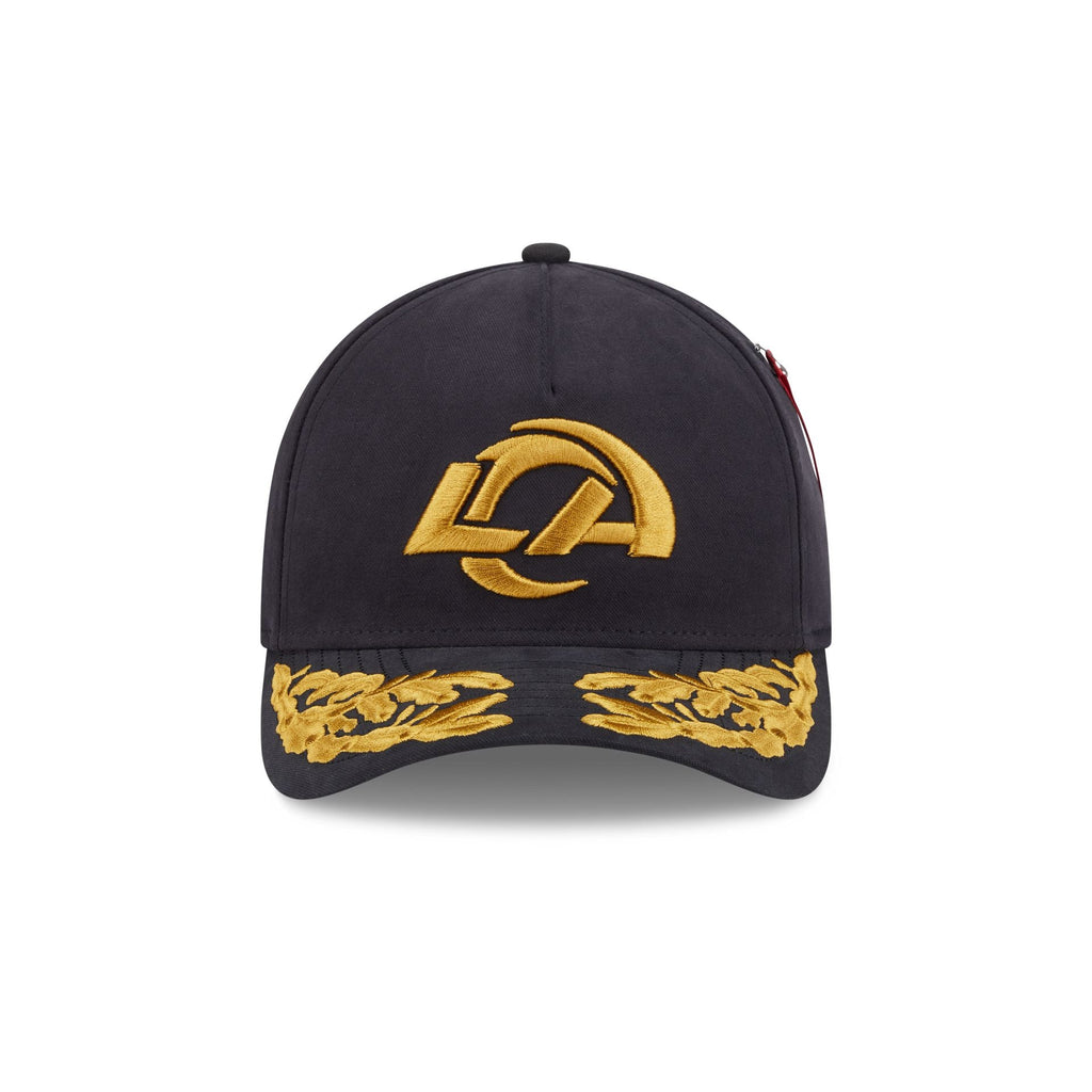 Alpha Industries x Los Angeles Rams Black 9FORTY M-Crown A-Frame Snapback Hat