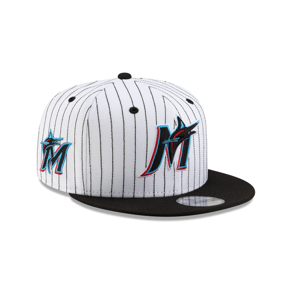Miami Marlins Deceptor Pinstripe 9FIFTY Snapback Hat