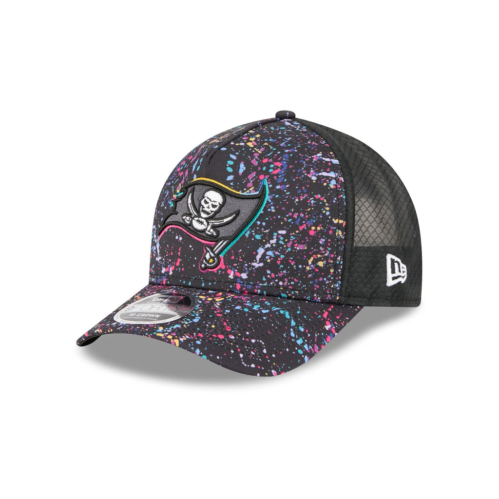 Tampa Bay Buccaneers 2025 Crucial Catch 9FORTY M-Crown A-Frame Trucker Hat