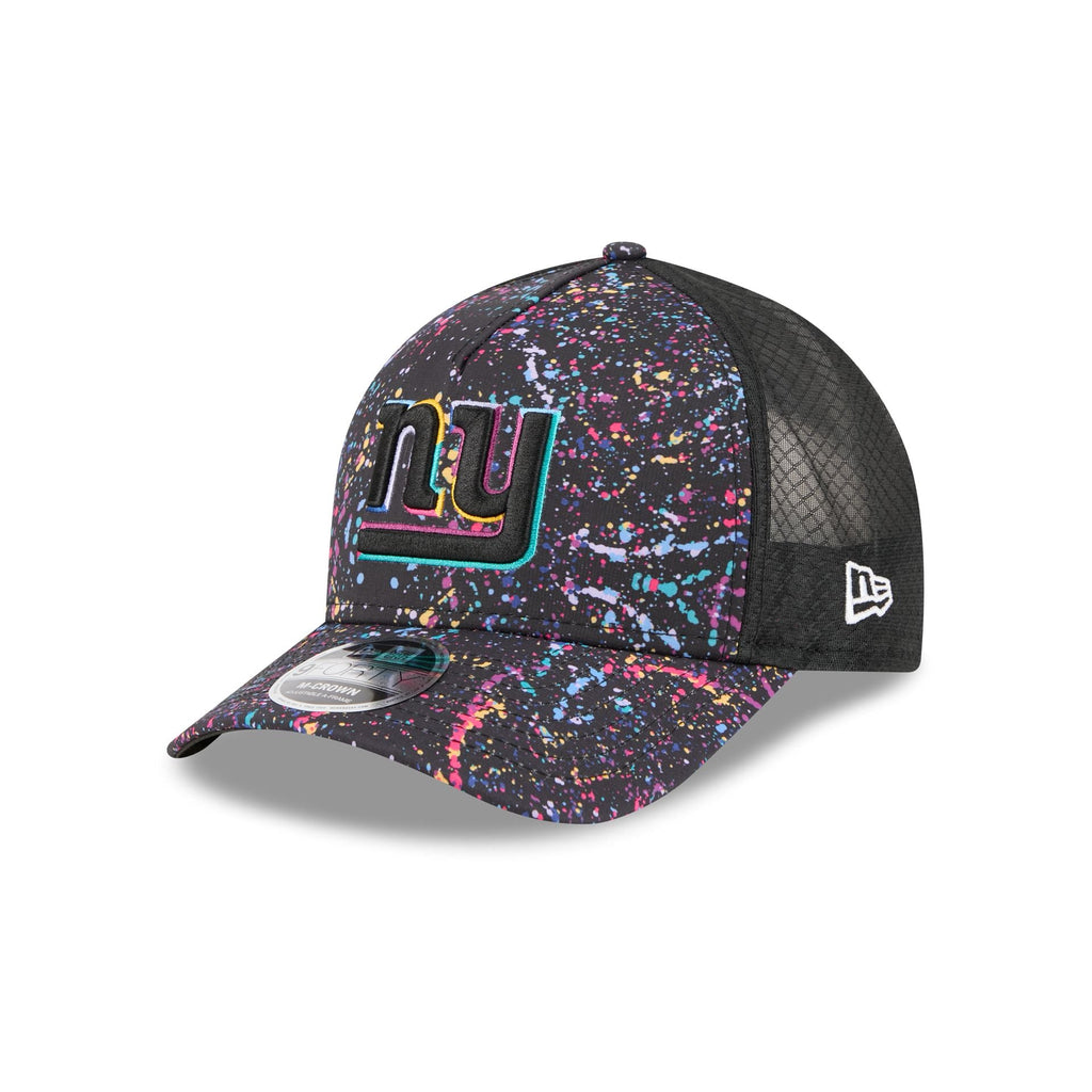 New York Giants 2025 Crucial Catch 9FORTY M-Crown A-Frame Trucker Hat