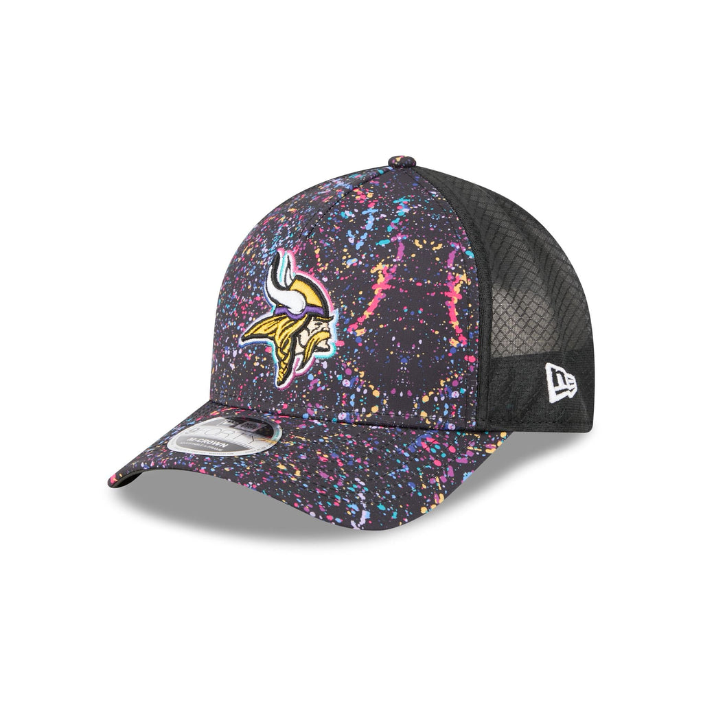 Minnesota Vikings 2025 Crucial Catch 9FORTY M-Crown A-Frame Trucker Hat