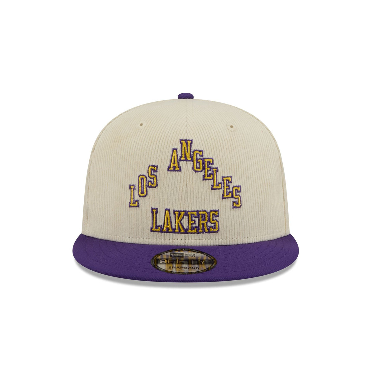 Los Angeles Lakers 2025 City Edition Chrome White Corduroy 9FIFTY Snapback Hat
