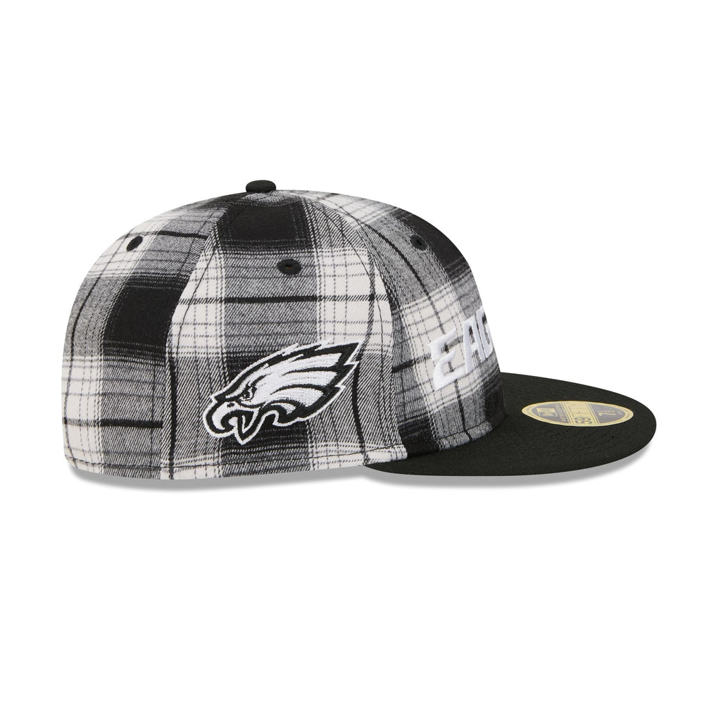 Philadelphia Eagles Grunge Plaid Retro Crown 59FIFTY Fitted Hat