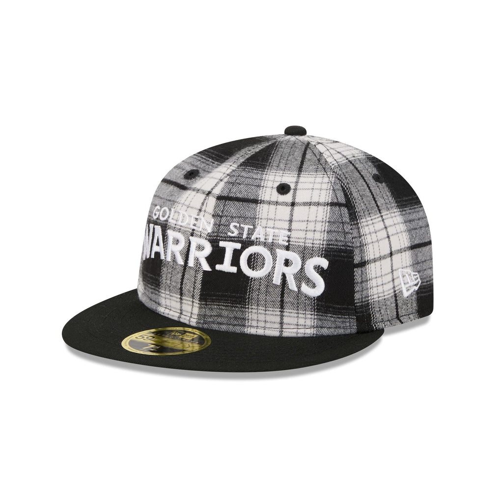 Golden State Warriors Grunge Plaid Retro Crown 59FIFTY Fitted Hat