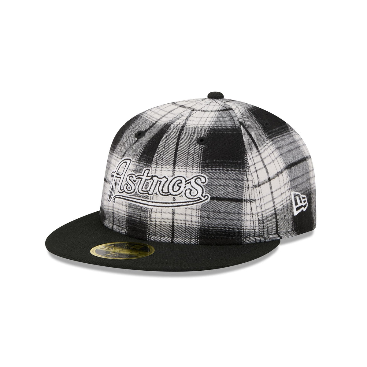 Houston Astros Grunge Plaid Retro Crown 59FIFTY Fitted Hat