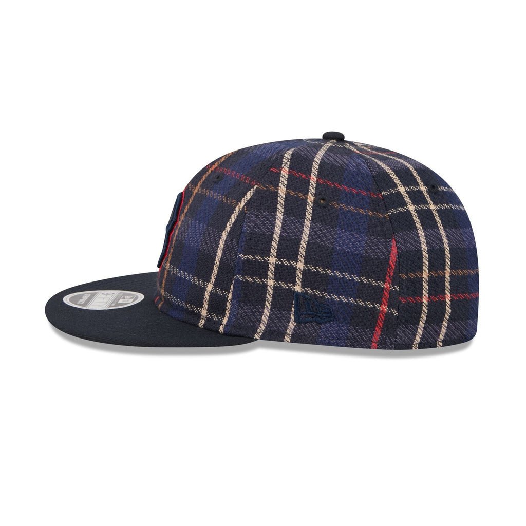 Boston Red Sox Grunge Plaid Retro Crown 9FIFTY Adjustable Hat