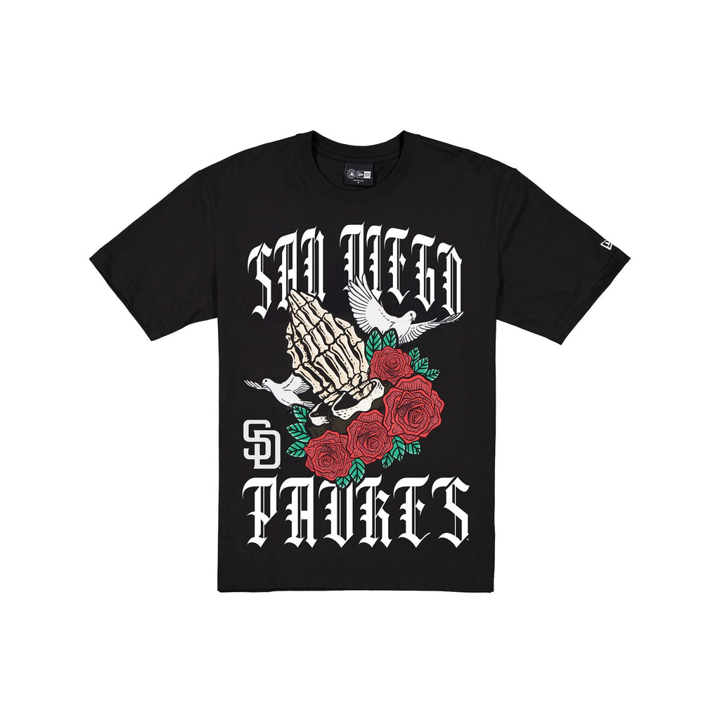 San Diego Padres Gothic Bloom Black T-Shirt