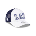 Los Angeles Dodgers Optic White Felt Logo Women's 9FORTY M-Crown A-Frame Trucker Hat