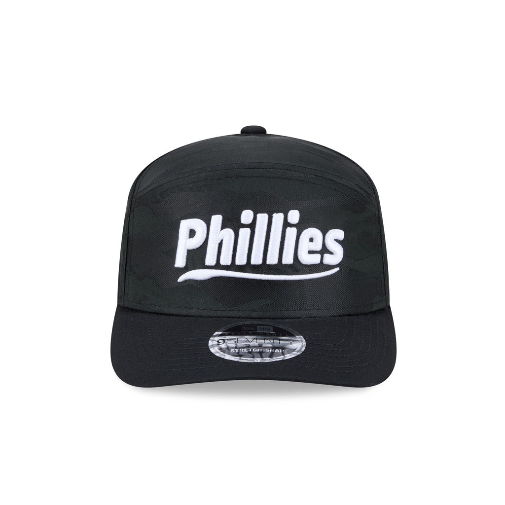 Philadelphia Phillies Black Camo Split Panel 9SEVENTY Stretch-Snap Hat