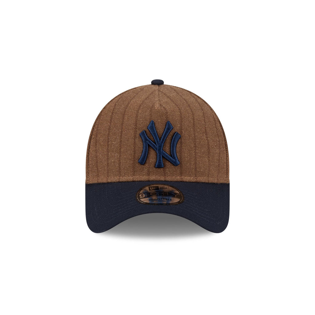 New York Yankees Three Looms Wool Pinstripe 9FORTY A-Frame Snapback Hat