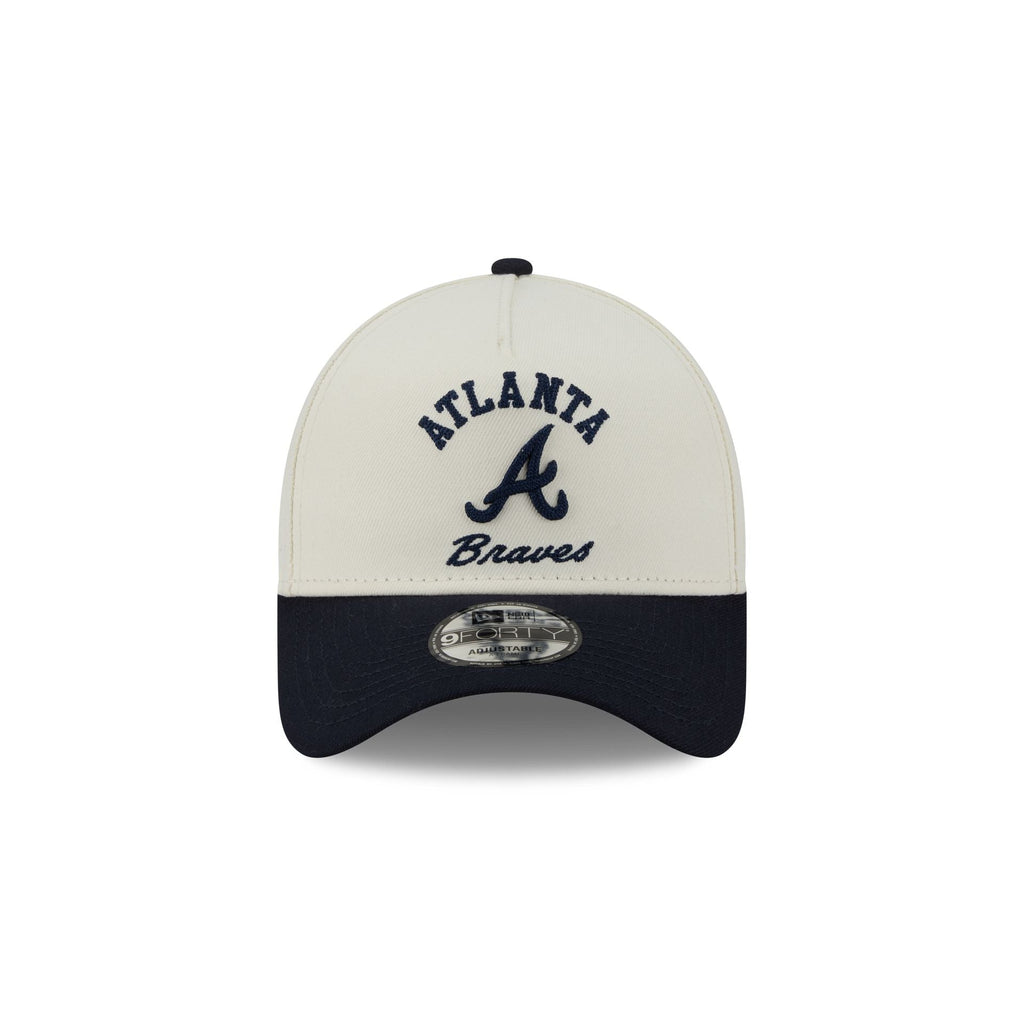 Atlanta Braves Chrome White Arched 9FORTY A-Frame Snapback Hat