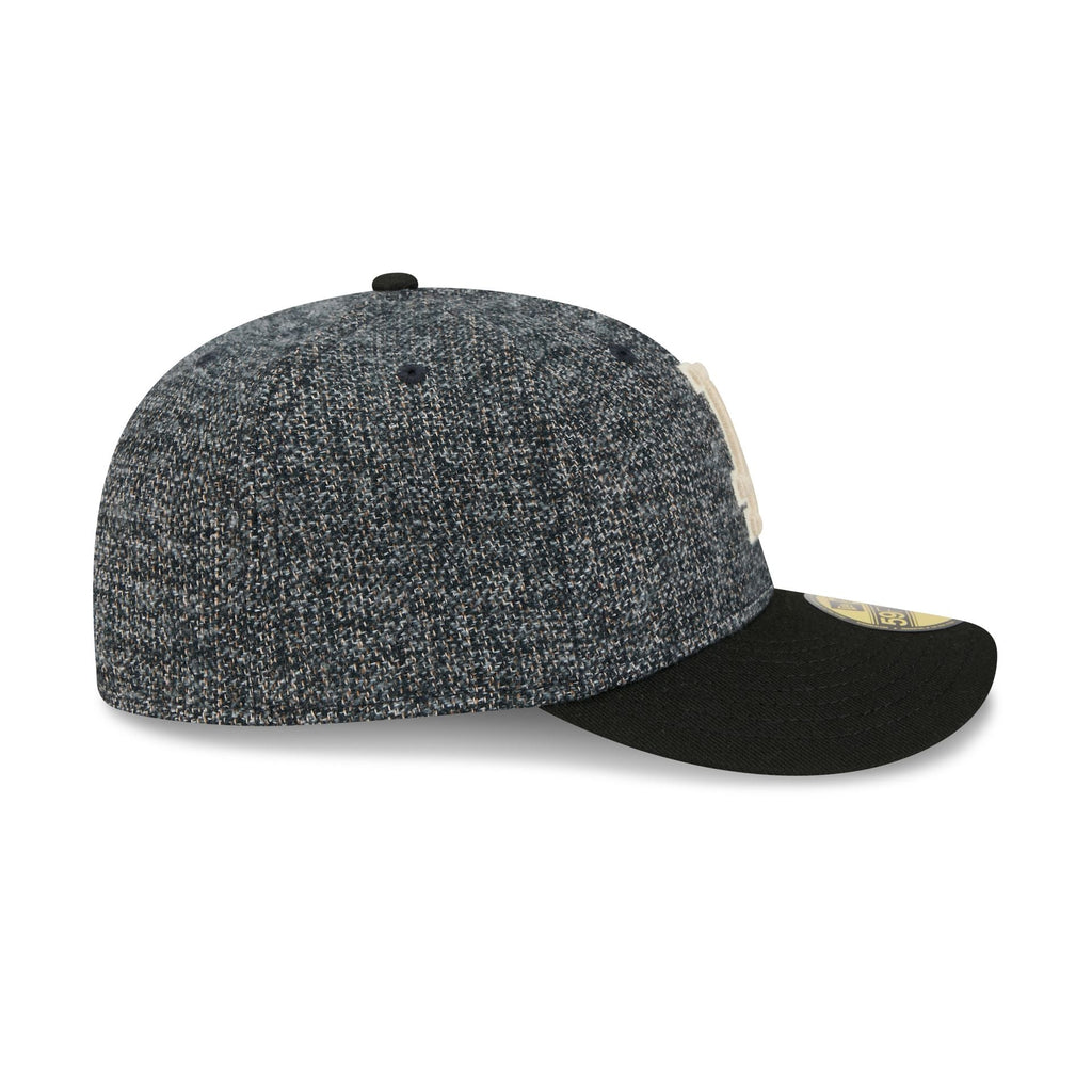 Los Angeles Dodgers Three Looms Tweedy Cotton Black 59FIFTY Fitted Hat