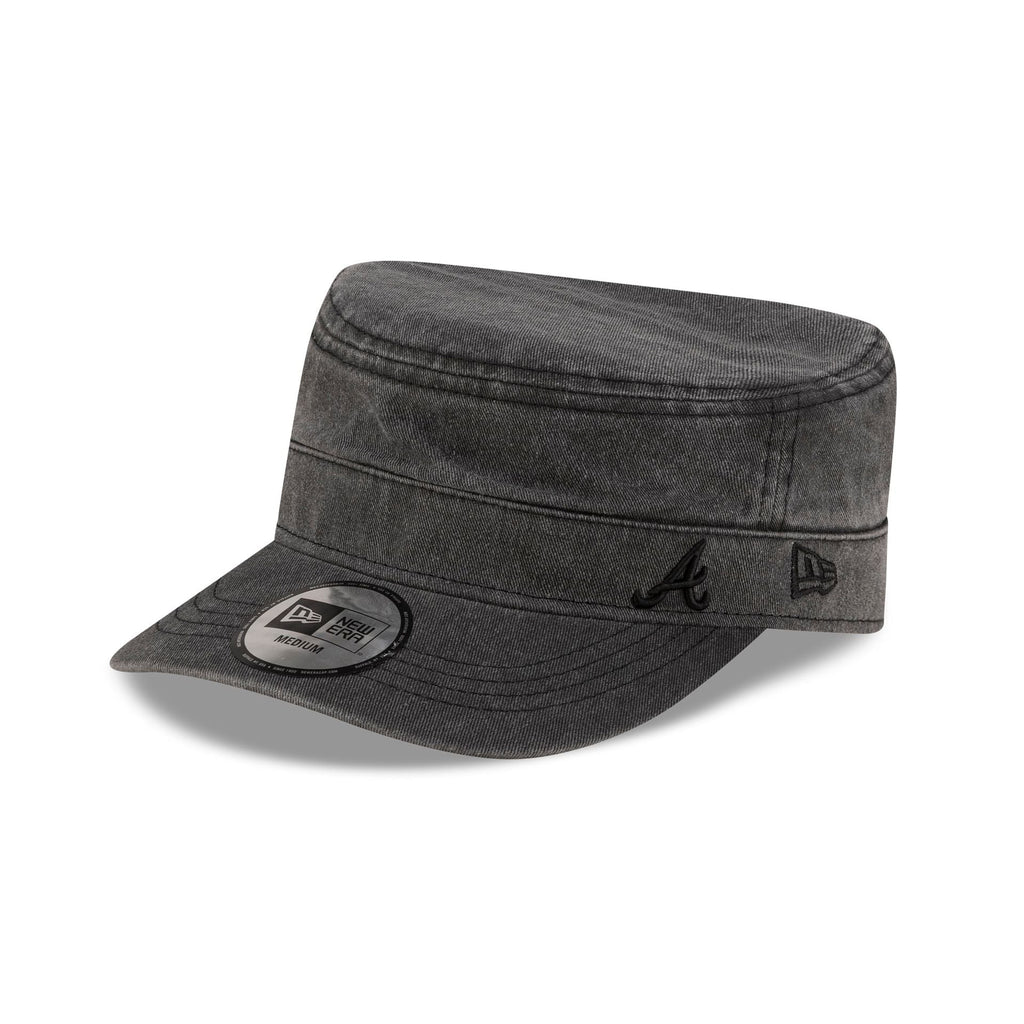 Atlanta Braves Pigment Dye Black Military Cap