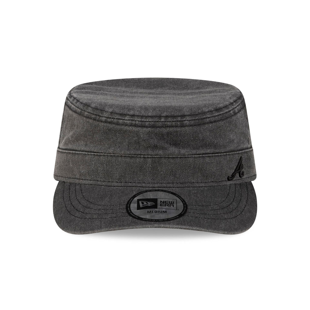 Atlanta Braves Pigment Dye Black Military Cap