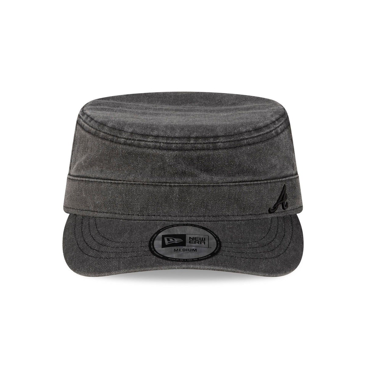 Atlanta Braves Pigment Dye Black Military Cap