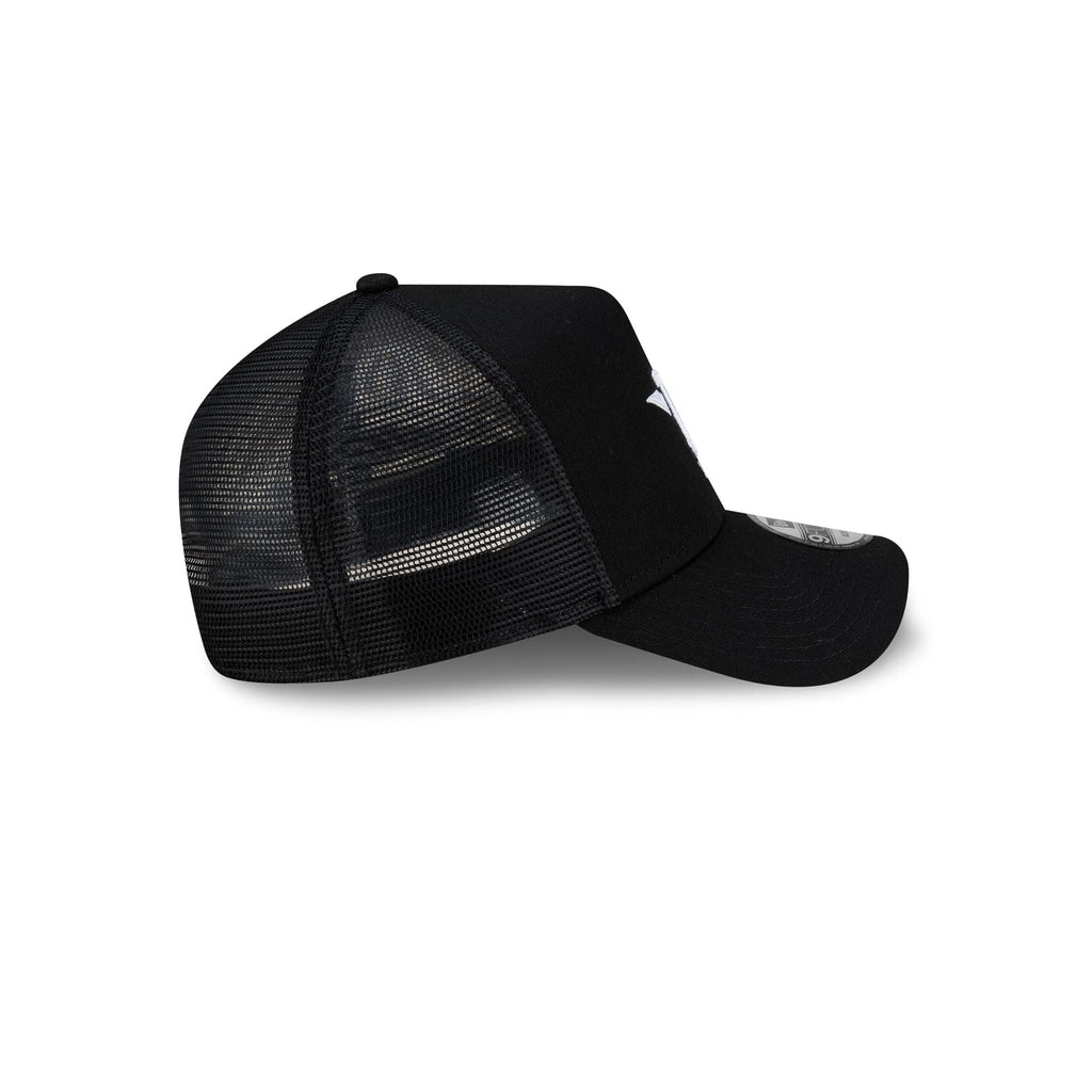 Houston Astros Side Script Black 9FORTY A-Frame Trucker Hat