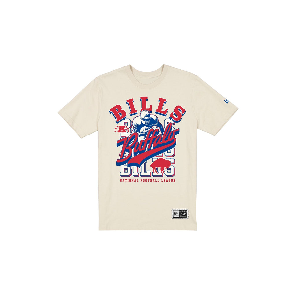 Buffalo Bills Throwback Helmet Chrome White T-Shirt