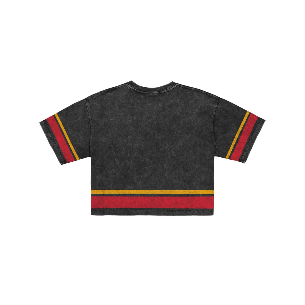 Kansas City Chiefs Women's Vintage Stripe Cropped T-Shirt