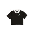 Atlanta Braves Women's Cropped Black Polo