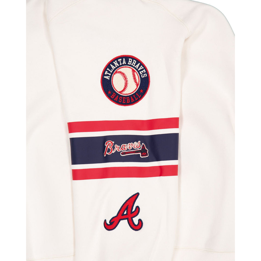 Atlanta Braves Women's Chrome White Varsity Crewneck