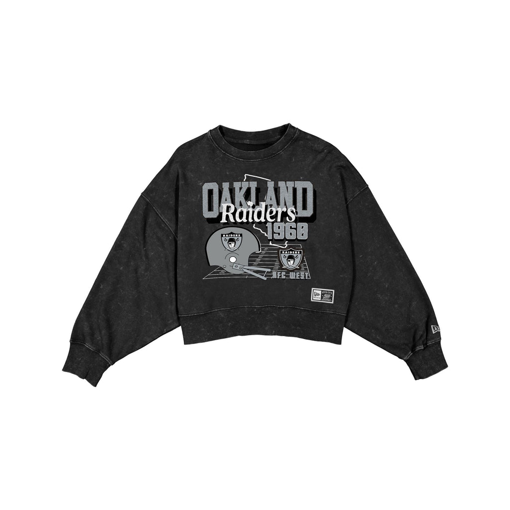 Las Vegas Raiders Women's Throwback Cropped Washed Crewneck