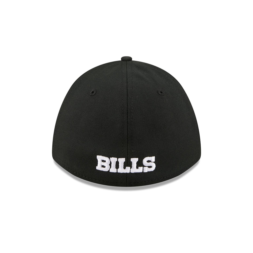 Buffalo Bills Poly Black & White 39THIRTY M-Crown A-Frame Stretch Fit Hat
