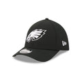 Philadelphia Eagles Poly Black & White 39THIRTY M-Crown Stretch Fit Hat