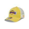 Los Angeles Lakers Frayed Logo 9FORTY M-Crown A-Frame Trucker Hat