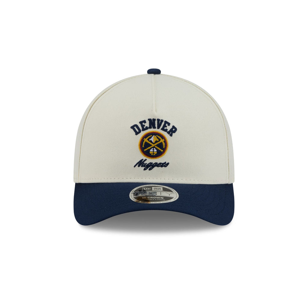Denver Nuggets Arched Graphic Chrome White 9FORTY M-Crown A-Frame Snapback Hat