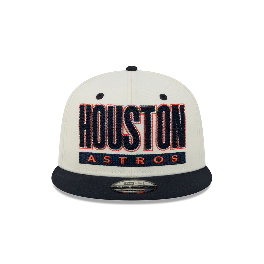 Houston Astros Classic Stacked Chrome 9FIFTY Snapback Hat