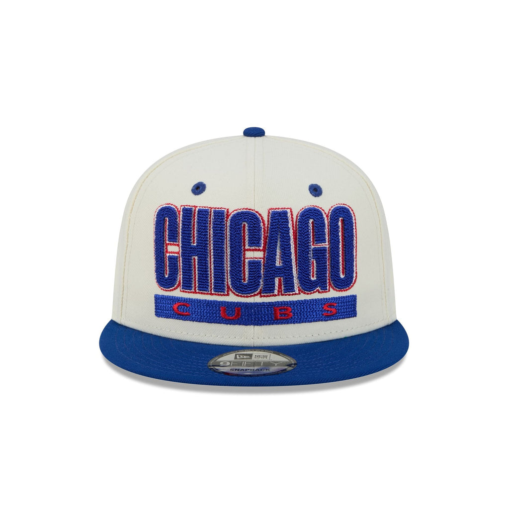 Chicago Cubs Classic Stacked Chrome 9FIFTY Snapback Hat