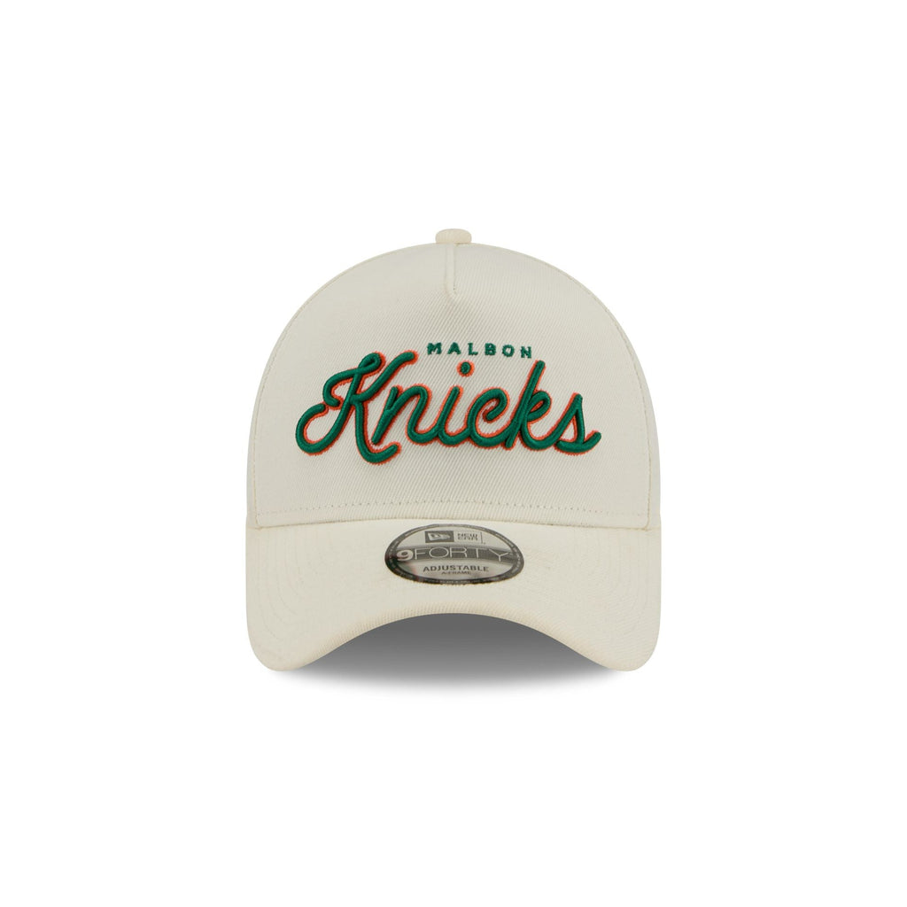 Malbon x New York Knicks Chrome Script 9FORTY A-Frame Snapback Hat