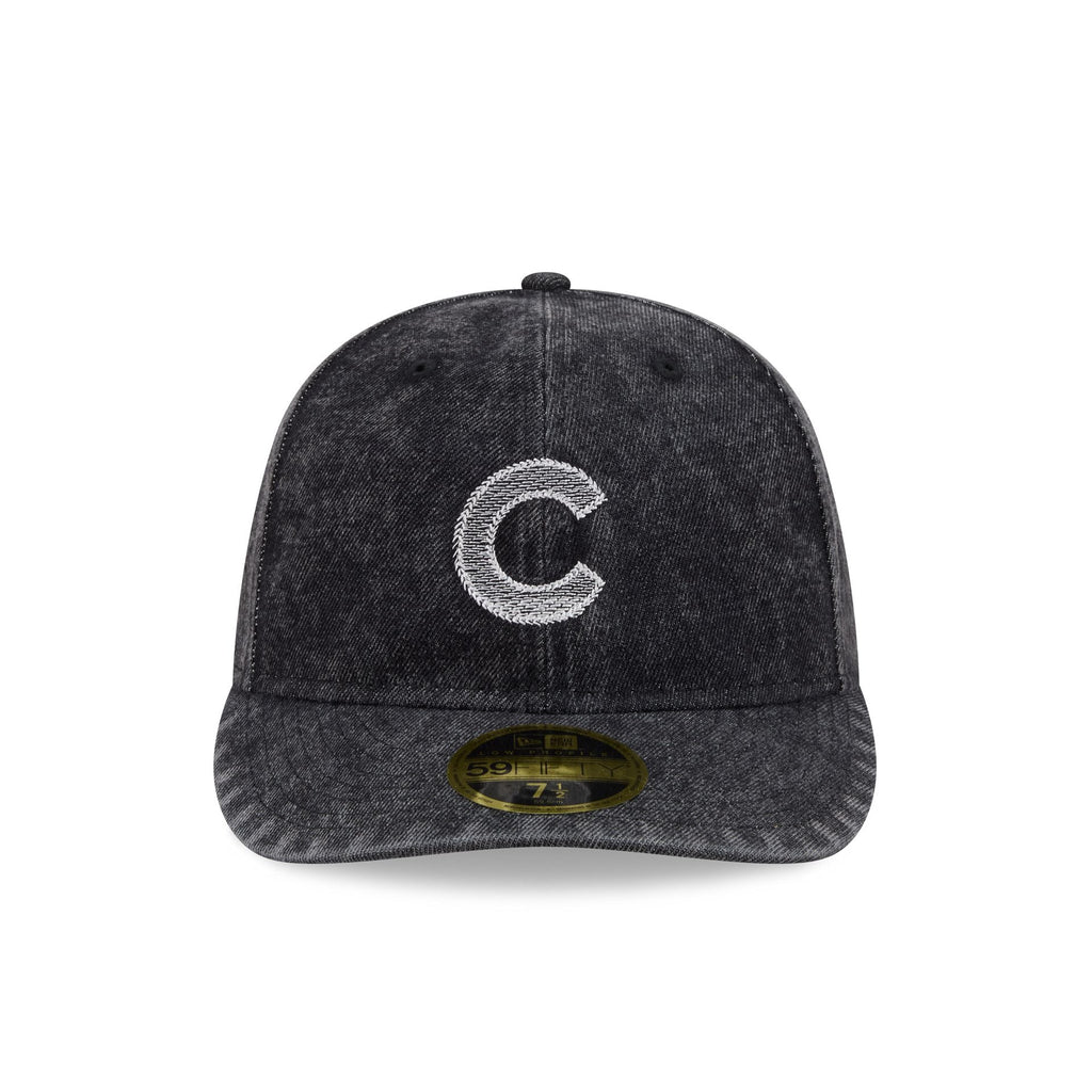 Chicago Cubs Black Denim Low Profile 59FIFTY Fitted Hat