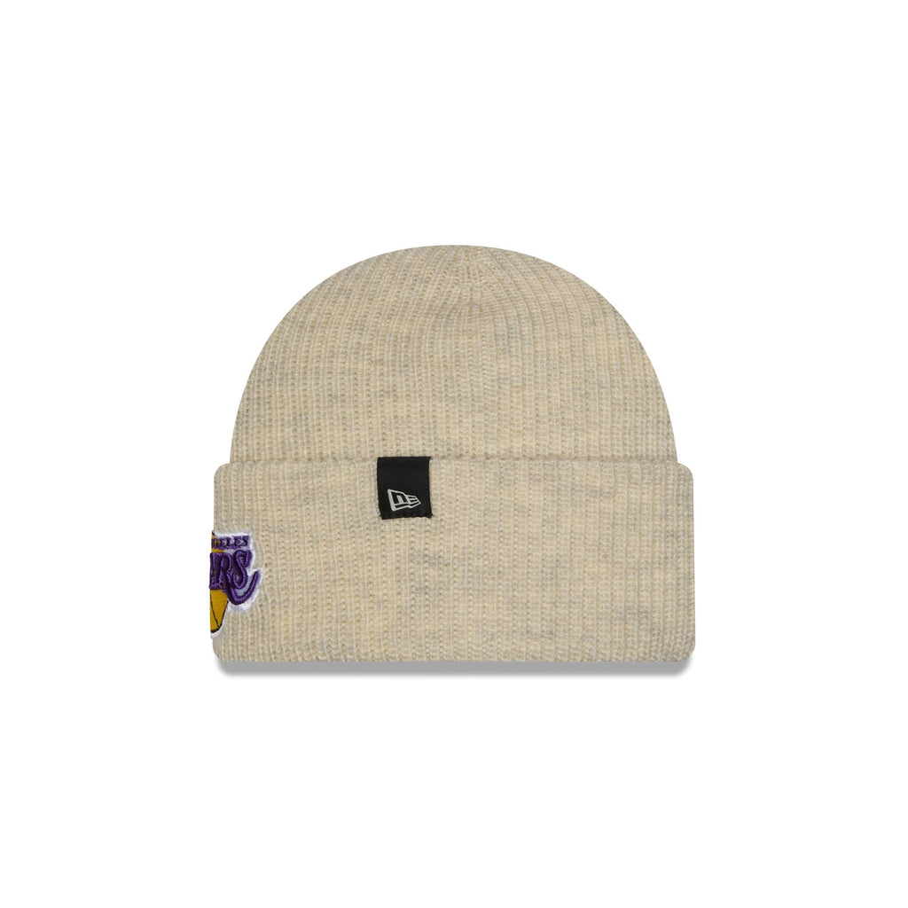 Los Angeles Lakers Woolen Heather Gray Short Cuff Knit Beanie Hat