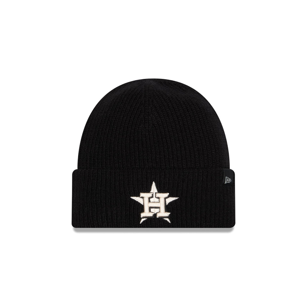 Houston Astros Woolen Black Short Cuff Knit Beanie Hat