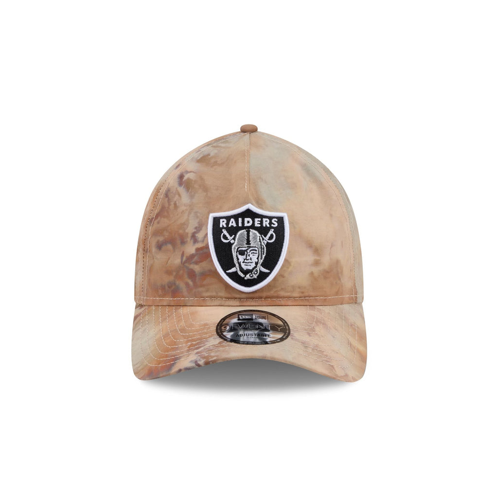 Las Vegas Raiders Washed Nylon Brown 9TWENTY A-Frame Adjustable Hat