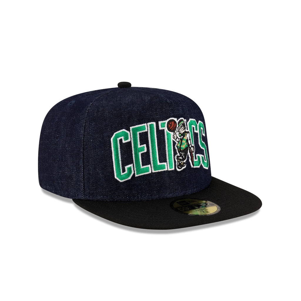 Boston Celtics Navy Denim 59FIFTY A-Frame Fitted Hat