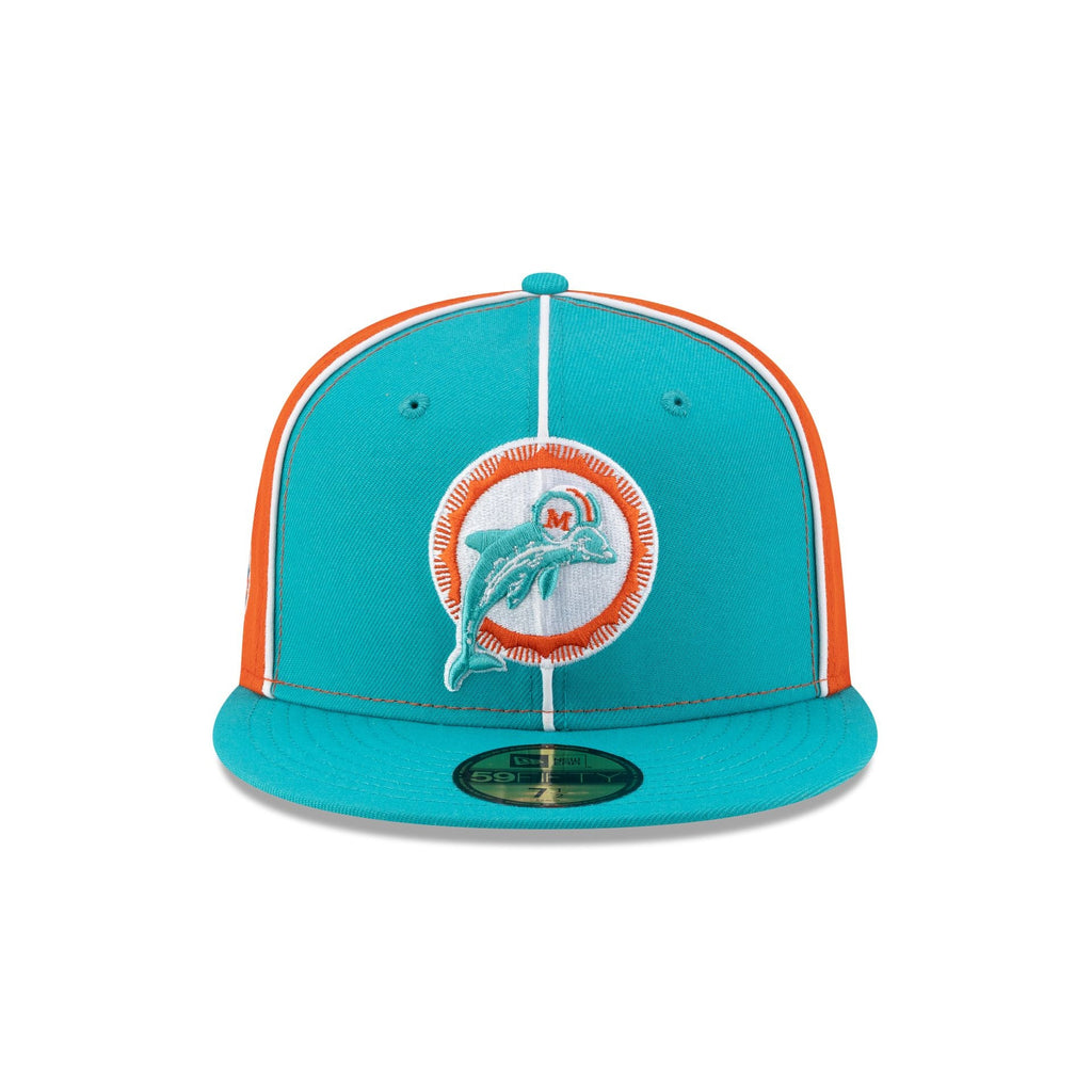 Miami Dolphins Two-Tone Pinwheel 59FIFTY Fitted Hat